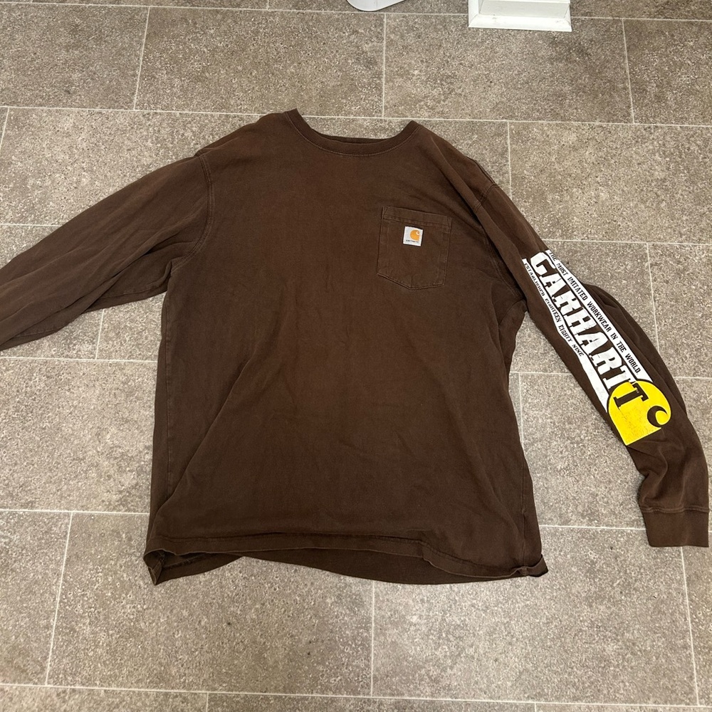 Vintage Carhartt long sleeve Brown Tee